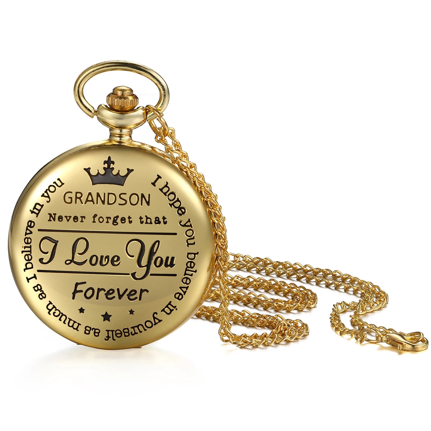 LANCARDO Quartz Pocket Watch Chain To My Son Necklace Fob Watches Men Children's Day Kids Boy Gift Present reloj de bolsillo