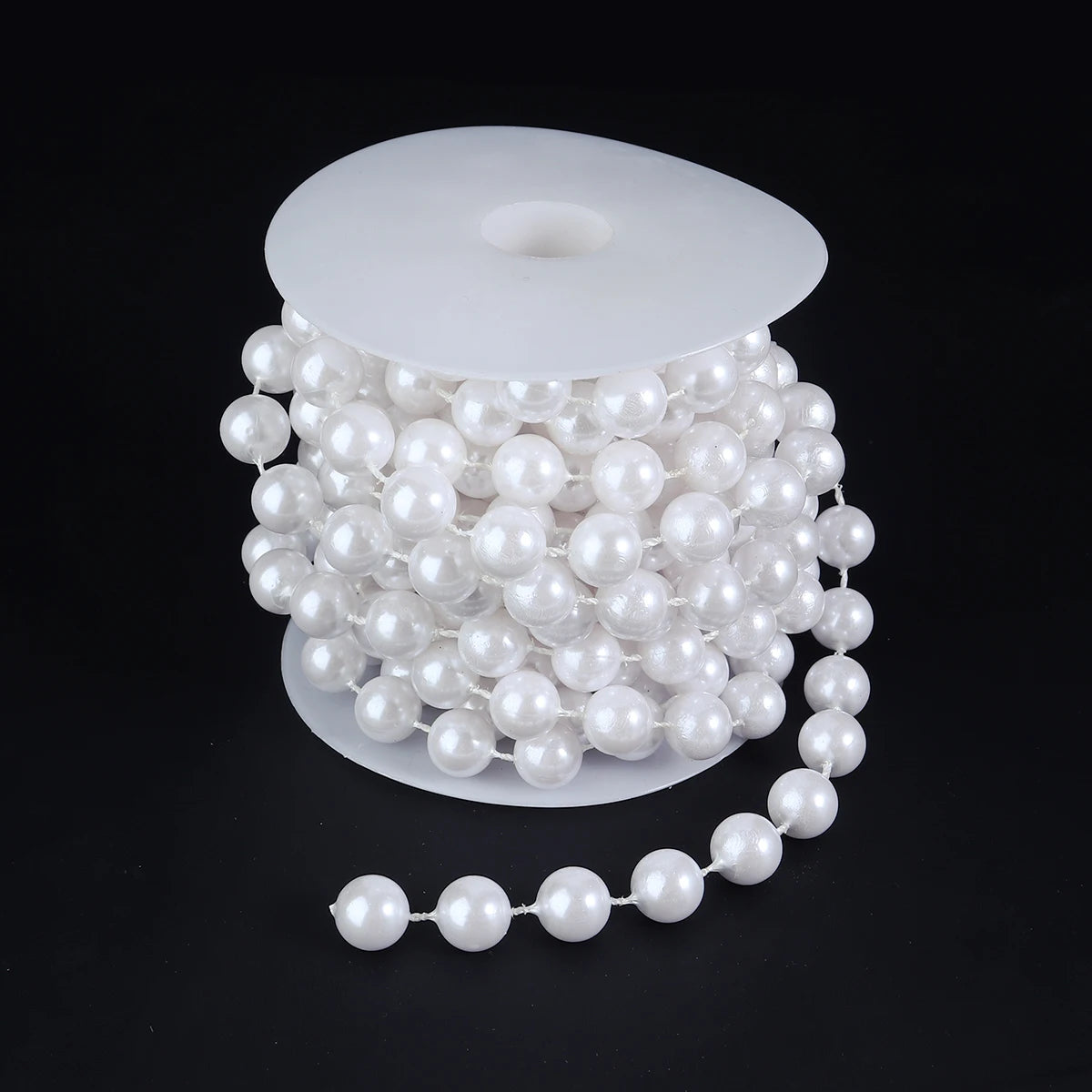 5yards/roll Imitation Pearl Chain White 3-12mm Round Beads Chain for Home Wedding Clothing Decoration Jewelry Making Accessories