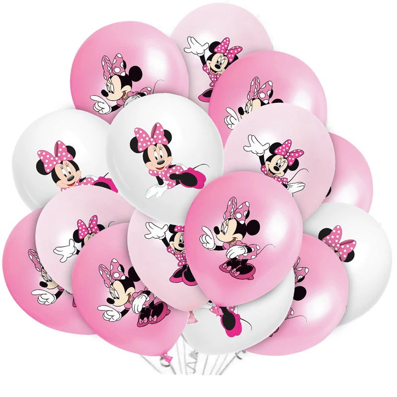Minnie Mouse Birthday Party Decorate Girls Disposable Tableware Balloon Cups Plates Tablecloth Balloon Baby Shower Party Supply