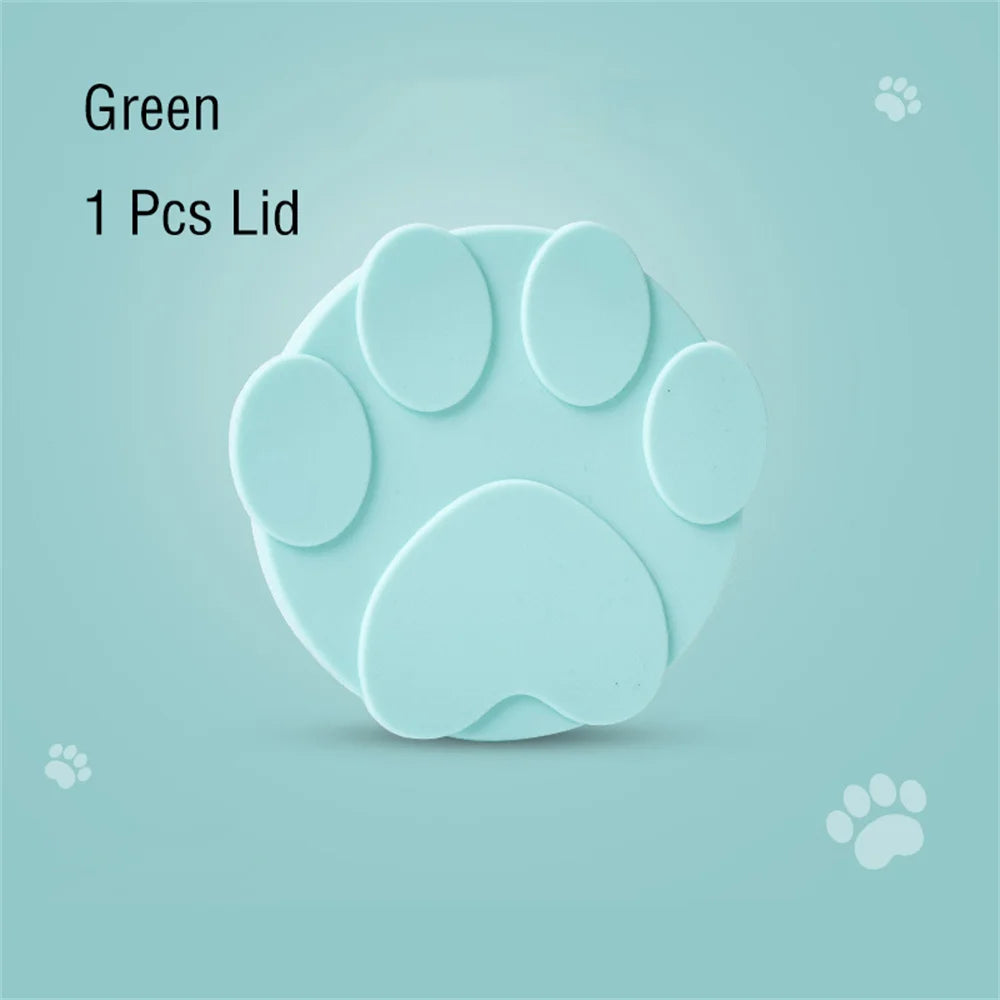 Portable Silicone Dog Cat Canned Lid 3-Ring Food Sealer Spoon Pet Food Cover Storage Fresh-keeping Lids Bowl Dog Accessories