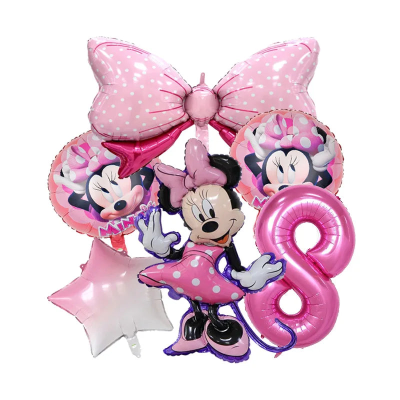 Minnie Mouse Birthday Party Decorate Girls Disposable Tableware Balloon Cups Plates Tablecloth Balloon Baby Shower Party Supply