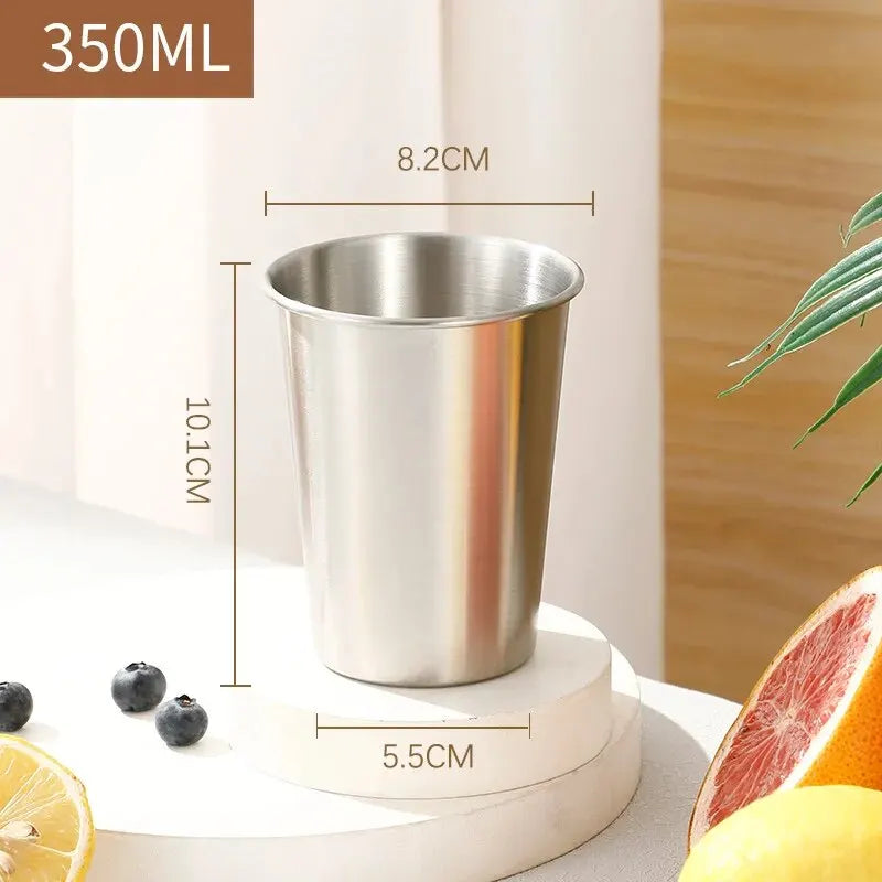 Single-layer Stainless Steel Outdoor Camping Beer Cups Large-capacity Water Cups Curling Cups Milk Tea Coffee Cups