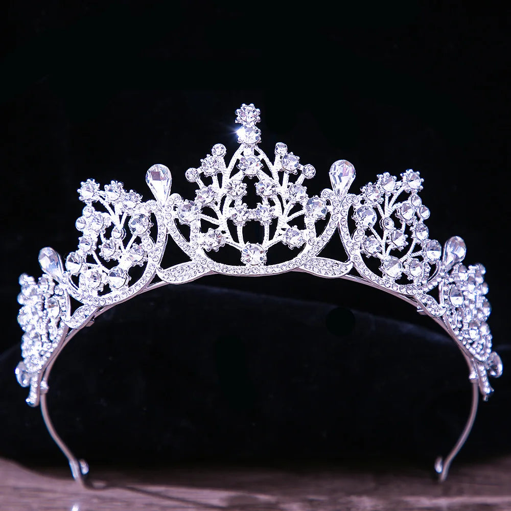 DIEZI Baroque Princess Queen Bridal Crown Purple Crystal Tiara For Women Wedding Vintage Crown Hair Dress Accessories Jewelry