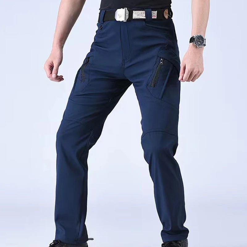 Men's Spring Autumn City Cargo Elastic Pants Trekking Hiking Camping Climbing Running Sports Cycling Work Outdoor Trousers