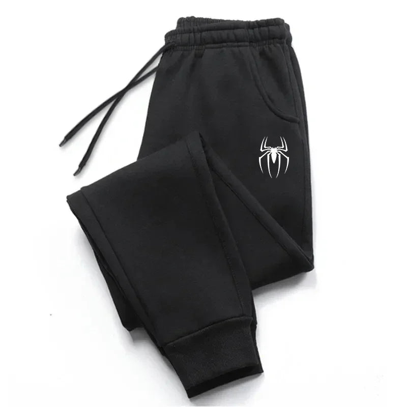 New Four Seasons Men's Sports Pants Spider Jogging Pants Men's Autumn/Winter Daily Casual Pull Rope Pants