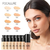 Focallure 8 Colors Face Foundation Makeup Base Liquid Foundation Cream Full Coverage Concealer Moisturizing Face Make Up