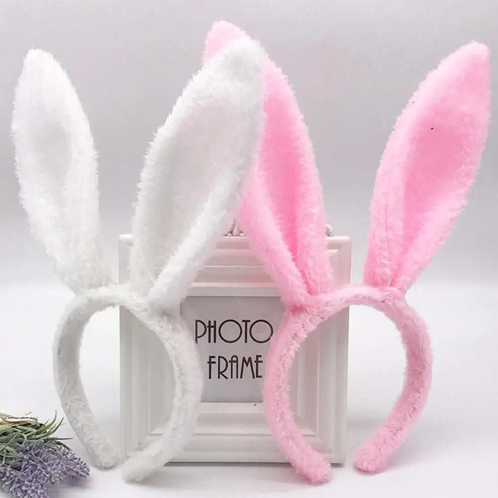Cute Easter Bunny Ears Headband Women's Plush Lugs Hare Ears Hairband Girl Rabbit Ears Headwear Cosplay Costume Hair Accessories