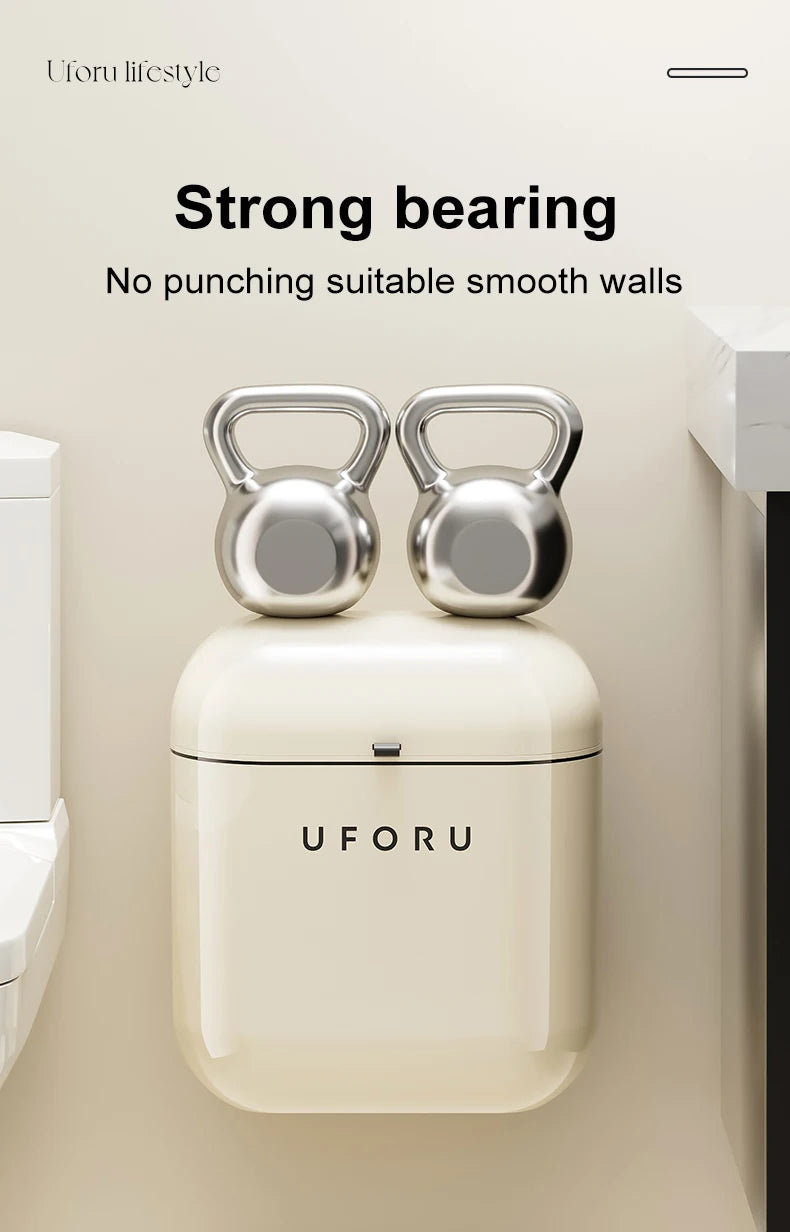 Wall-mounted Trash Can Household Large Capacity High Appearance Level Kitchen Toilet With A Cover Waterproof Crack Dustbin