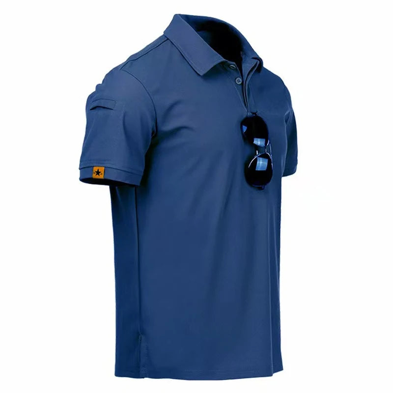 Men's Quick Dry Pullover Embroidered Shirts Summer Oversized Breathable Clothes Elastic Plain Camping Hiking Climbing T-shirts