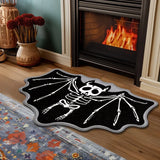 VIKAMA Halloween Shaped Decorative Rug Black Spider Web Ghost Gothic Bathroom Entryway Footrest Washable Dirty Resistant Carpet