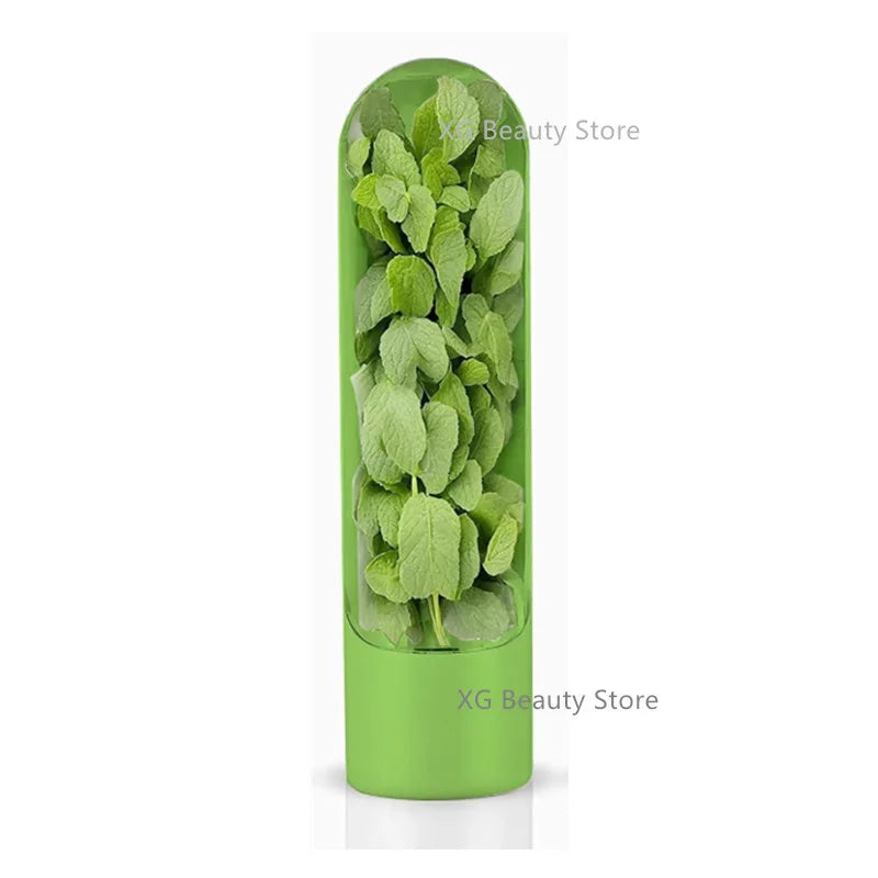 1PC Pink Fresh Herb Keeper Vanilla Vegetables Fresh Preservation Bottle Herb Saver Storage Container Storage Box Kitchen Tool