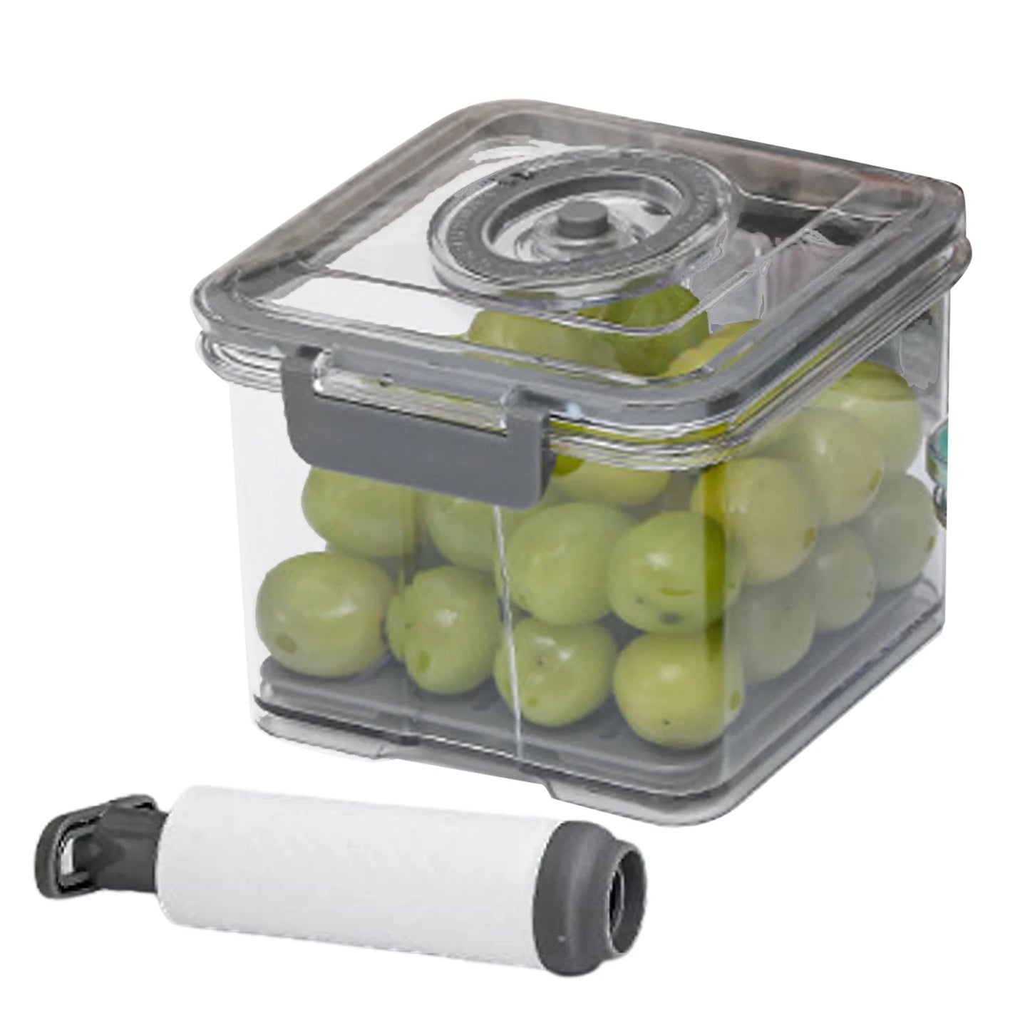 Vacuum Food Storage Container Transparent Fridge Organizer with Drain Net Large Capacity Food Dispenser for Kitchen Storage Box