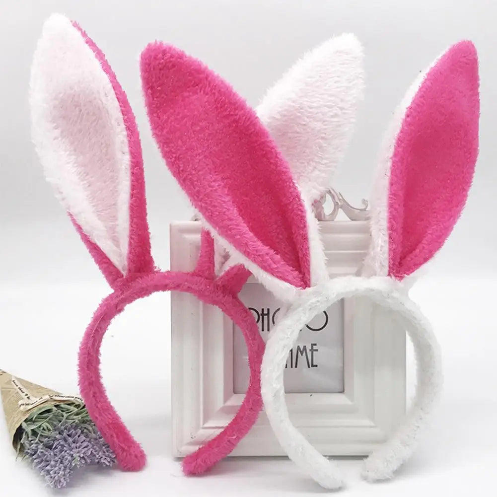 Cute Easter Bunny Ears Headband Women's Plush Lugs Hare Ears Hairband Girl Rabbit Ears Headwear Cosplay Costume Hair Accessories