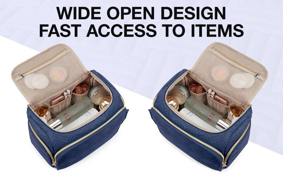 BAGSMART Cosmetic Bag for Make UP Cases Large Capacity Makeup Organizer With Handle Waterproof Travel Toiletry Storage