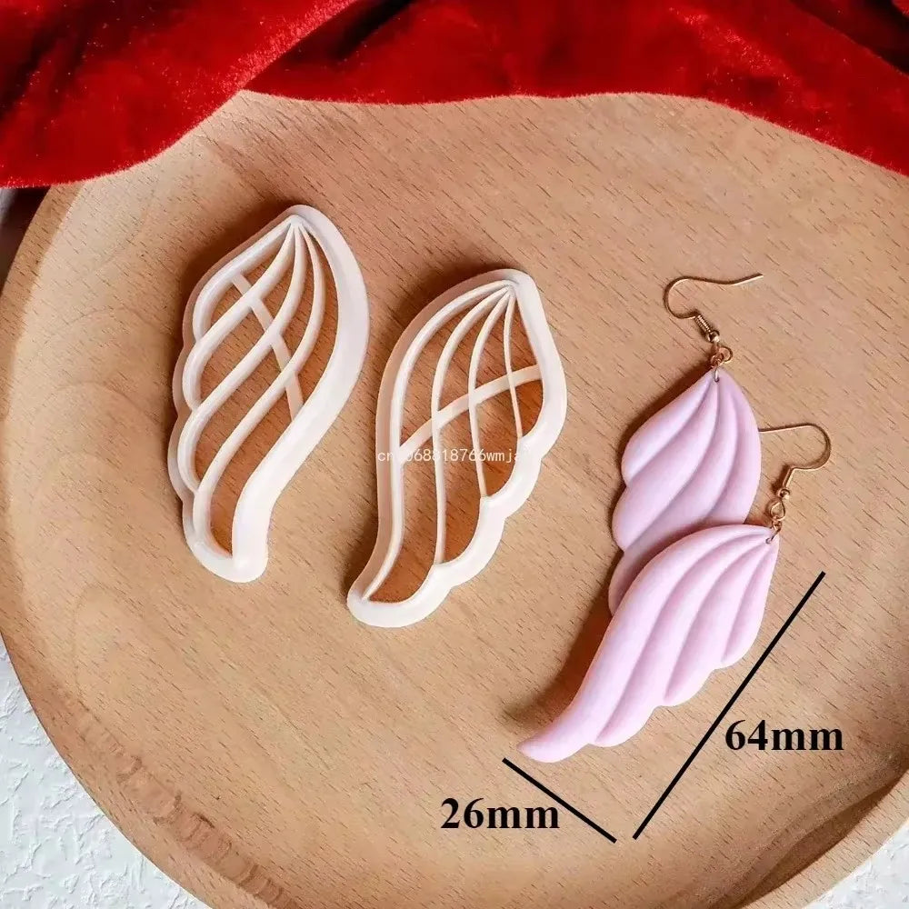 Leaves Shape Polymer Clay Earring Cutters Green Plant Flowers Dangle Clay Embossing Moulds for Handmade Jewelry Pendant Making