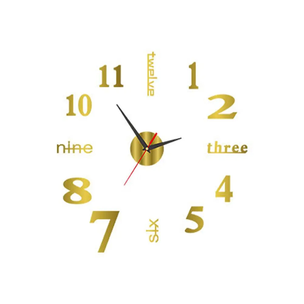 3D Luminous Wall Clock Frameless Acrylic DIY Digital Clock Wall Stickers Mute Clock for Living Room Bedroom Office Wall Decor