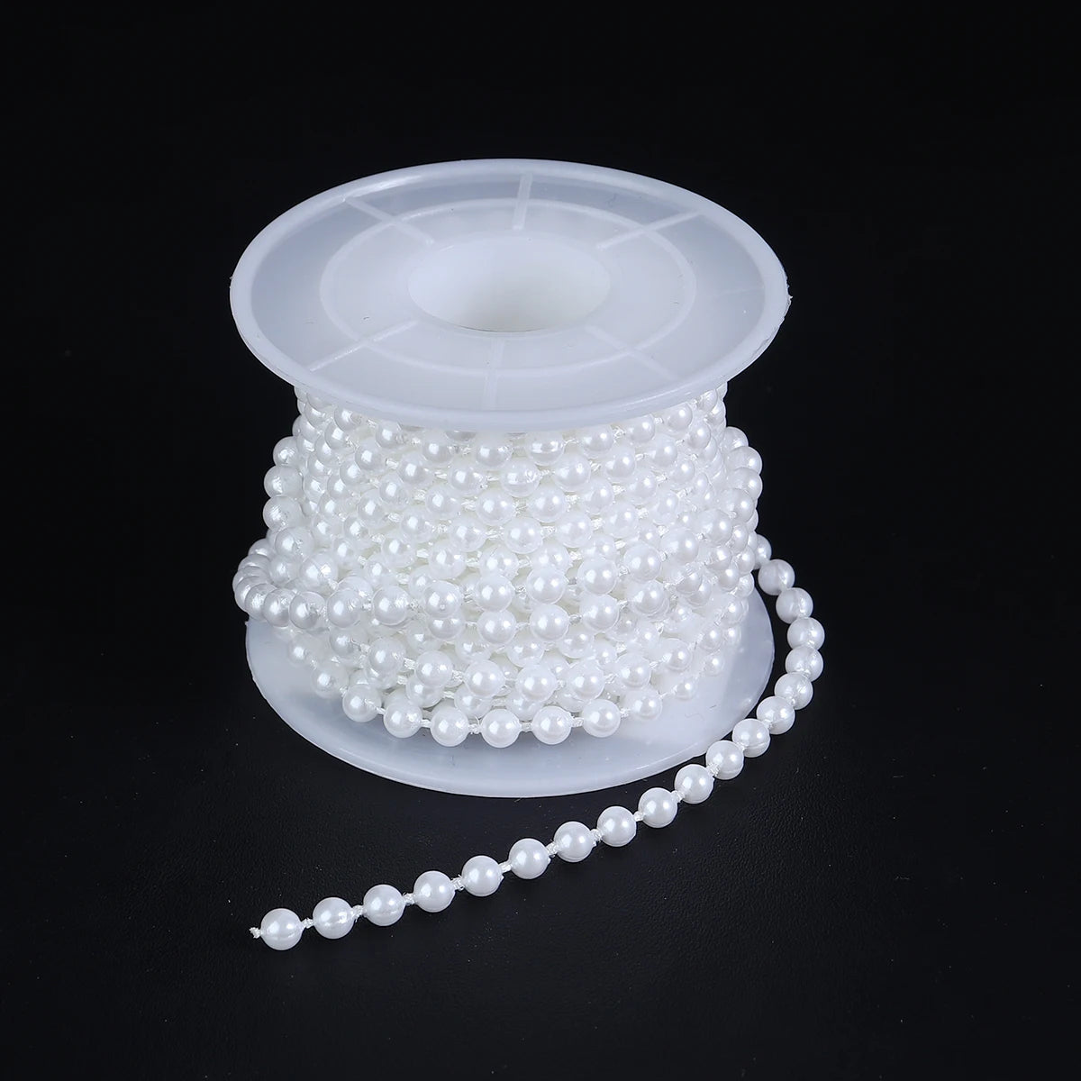 5yards/roll Imitation Pearl Chain White 3-12mm Round Beads Chain for Home Wedding Clothing Decoration Jewelry Making Accessories