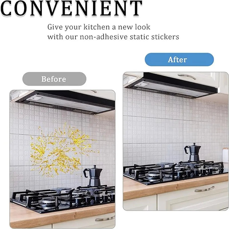 Oil Proof Wall Stickers Plastic Transparent Waterproof Heat-resistant Self Adhesive Film Wall Paper for Kitchen Home Decoration