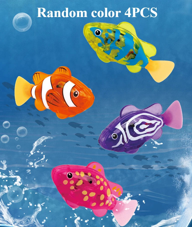 Children's Holiday Gift Bath Electronic Interactive Toy Light Swimming Fishing Simulation Color Pet Fish