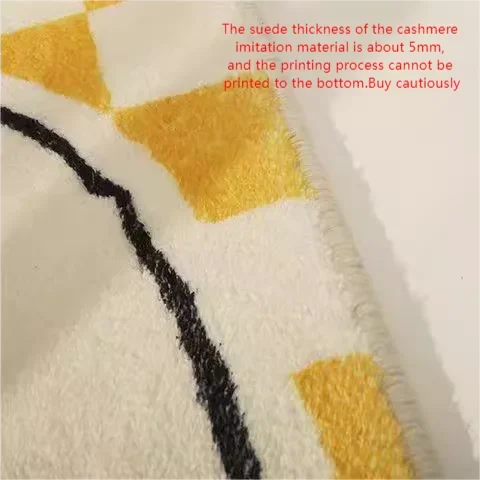 Cashmere Imitation Wool Poached Egg Rug for Bedroom Anti-slip Floor Mat Ins Nordic Doormat Soft Comfortable Door Home Carpet