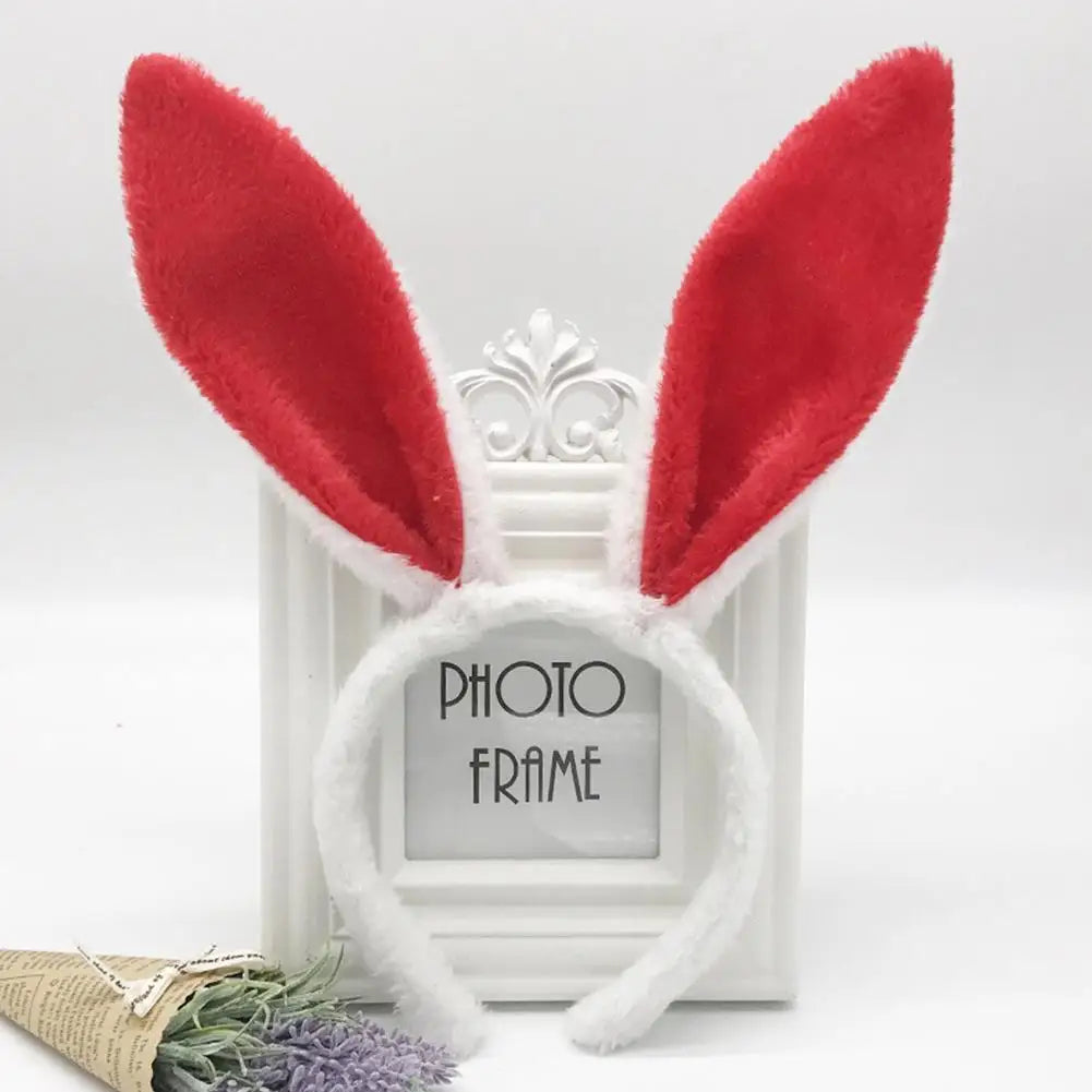 Cute Easter Bunny Ears Headband Women's Plush Lugs Hare Ears Hairband Girl Rabbit Ears Headwear Cosplay Costume Hair Accessories
