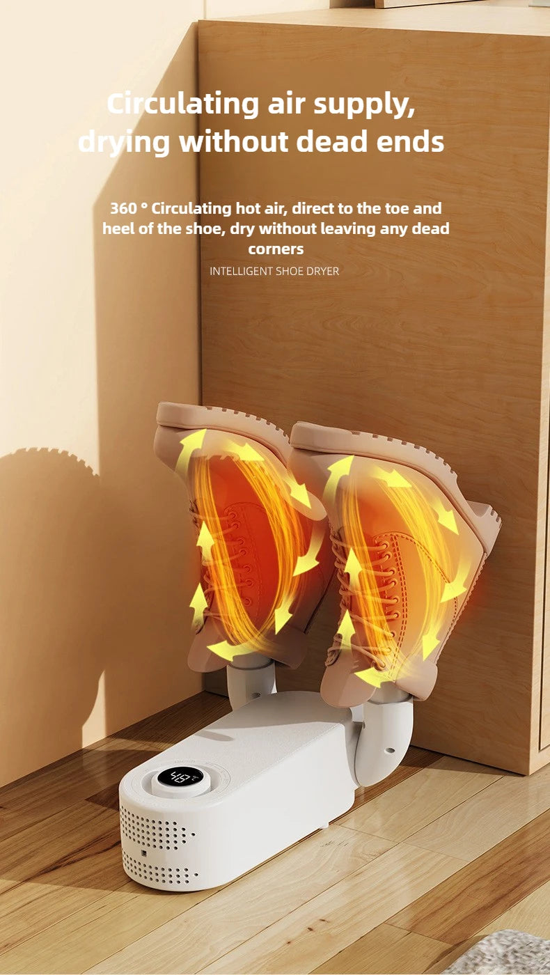 Electric Shoes Dryer Portable Foldable Smart Heater Deodorizer Dehumidifier Shoe Drying Machine Foot Warmer Appliances 220v