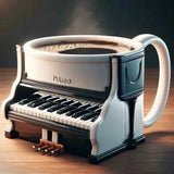 Creative Musical Instrument Coffee Cup Funny Guitar Pattern Mug Summer And Winter Drink Cup Music Lovers Holiday Gifts