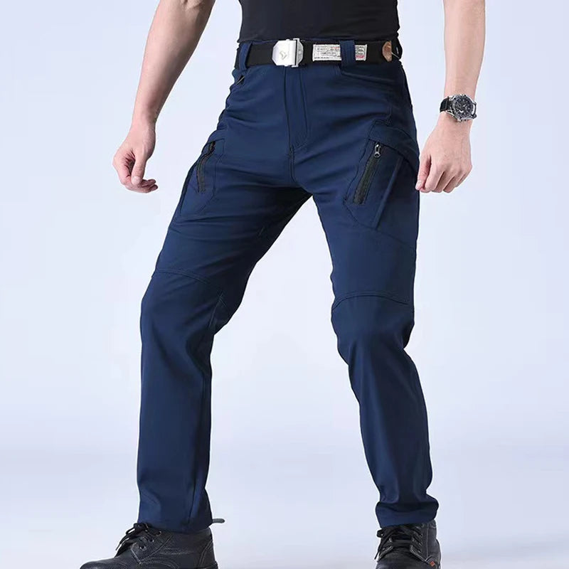 Men's Spring Autumn City Cargo Elastic Pants Trekking Hiking Camping Climbing Running Sports Cycling Work Outdoor Trousers
