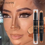 Doppelkopf-Highlight-Stift, Gesichts-Make-up, flüssiges, wasserdichtes Contouring-Foundation, Kontur-Make-up, Concealer-Stick, Bleistift, Kosmetik