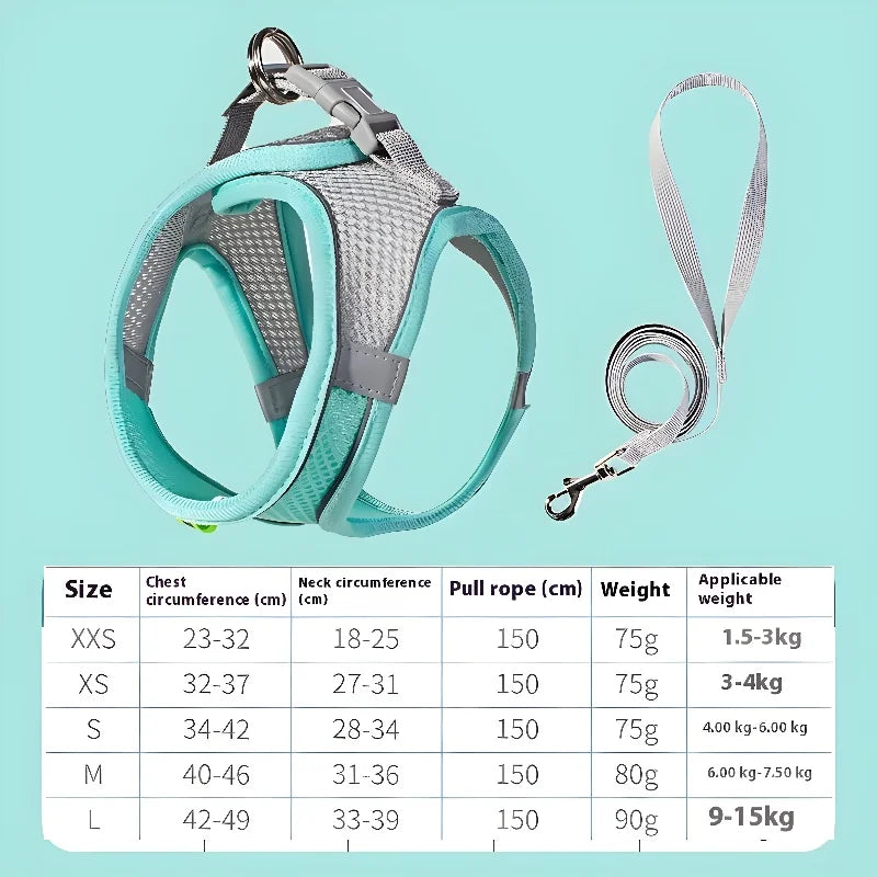 Pet dog Harness Leash Set for Small Dogs Adjustable Puppy Harness Vest French Bulldog Chihuahua dog harness and leash set puppy