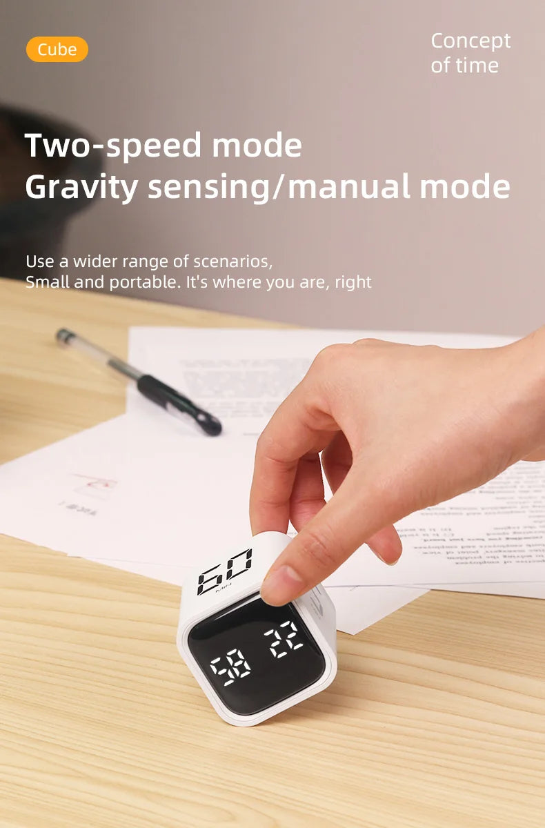 Gravity Flip Timer Silent Vibration Sound Alarm 5-60 Minutes and Custom Countdown Perfect For Working Learning Cooking Study
