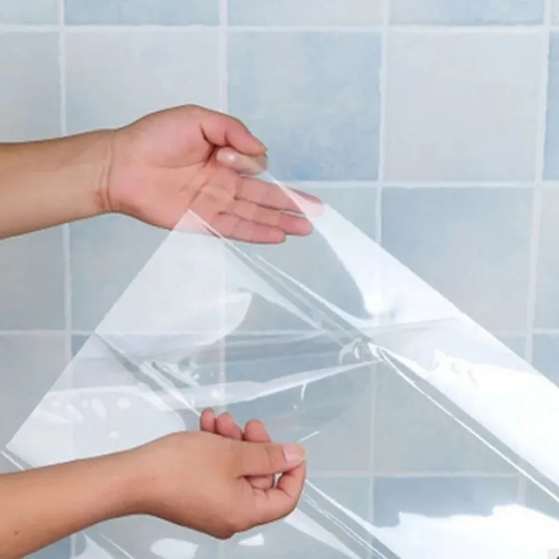 Oil Proof Wall Stickers Plastic Transparent Waterproof Heat-resistant Self Adhesive Film Wall Paper for Kitchen Home Decoration