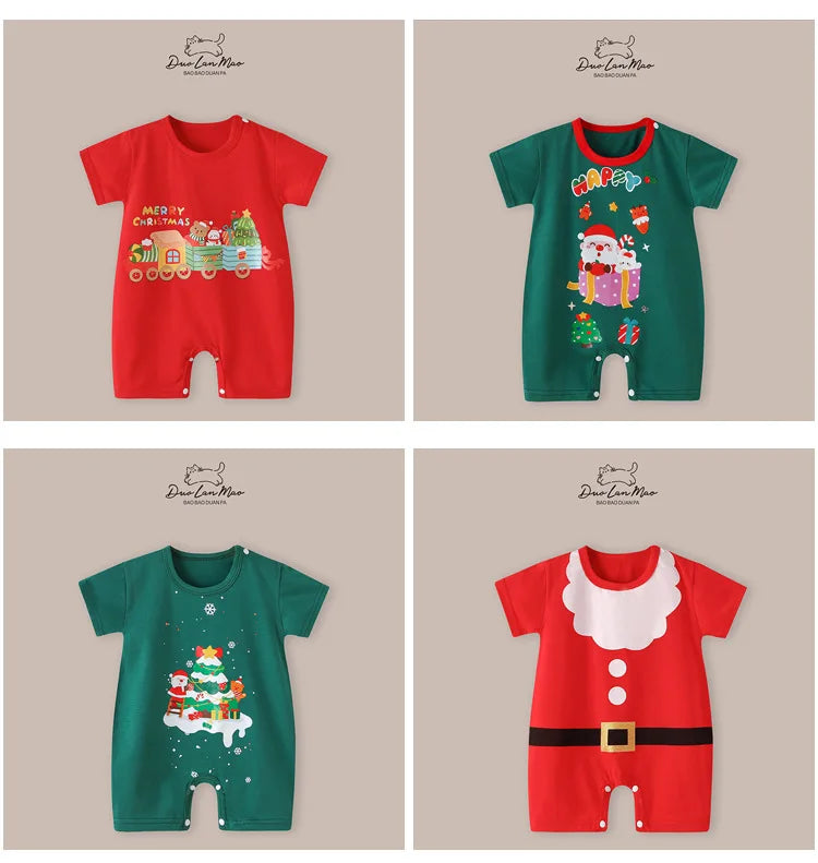 Baby Boys Thin Rompers Baby Girls Short Sleeve Bodysuit Newborn Infants Jumpsuit for Summer New Korean Style Costume