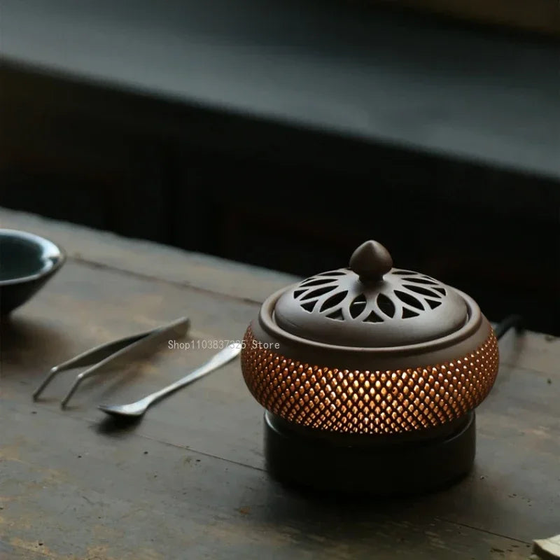 Timed Temperature Regulation Heating Electronic Aromatherapy Stove Home Interior/study/office/tea Room/hotel Seal Incense Tools