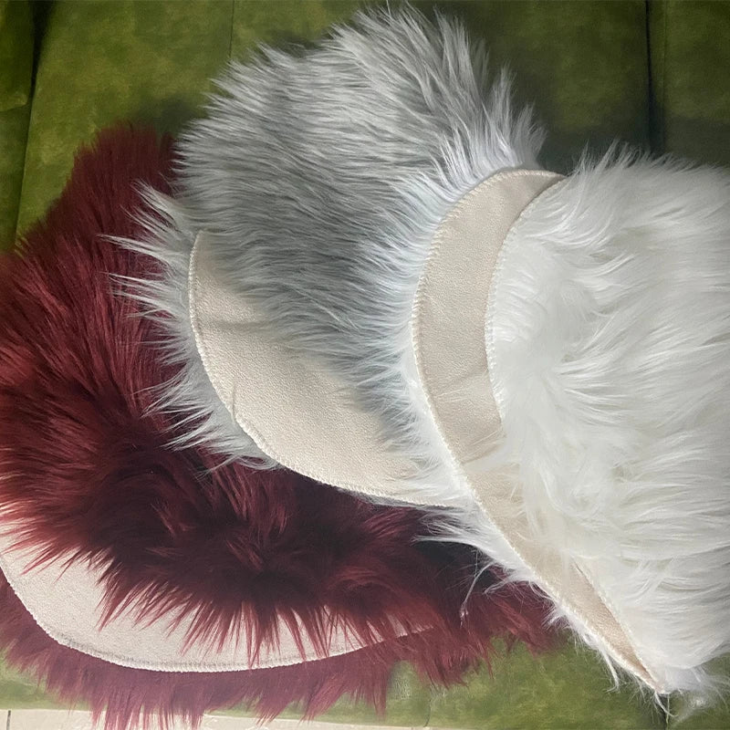 30x40cm Plush Carpet Heart Shaped Faux Fur Rug Imitation Wool Christmas Coffee Table LivingRoom Shag Carpet Solid Color Style