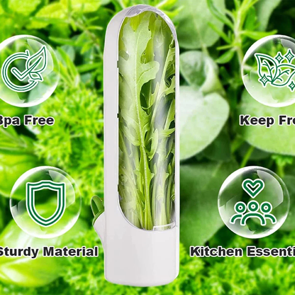 1PC Pink Fresh Herb Keeper Vanilla Vegetables Fresh Preservation Bottle Herb Saver Storage Container Storage Box Kitchen Tool