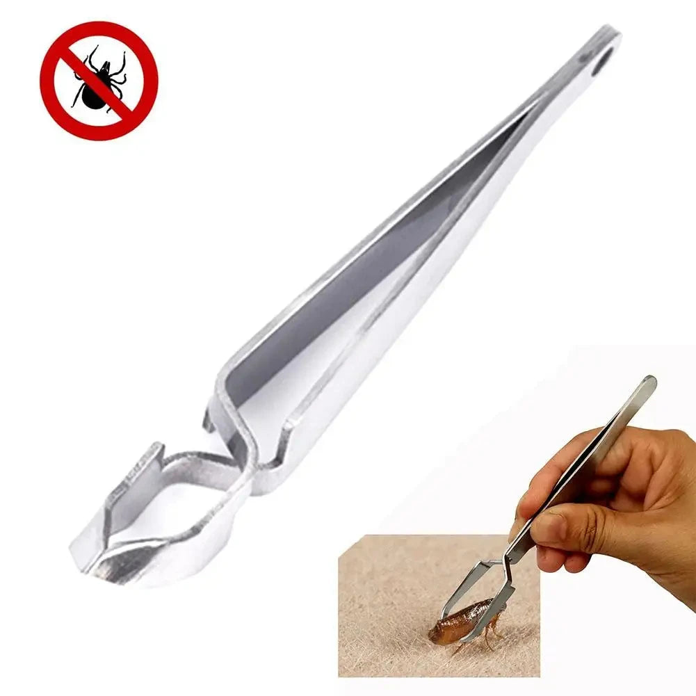 Pet Flea Remover Stainless Steel Tick Removal Tool Flea Treatment Tweezers Hook Professional Tool for Cat Dog Grooming Supplies
