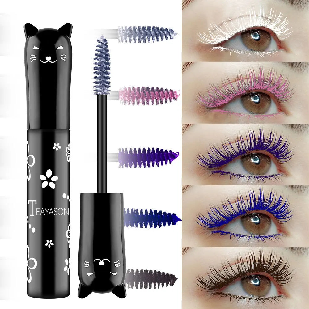 Multicolour Mascara Waterproof Fast Dry Eyelashes Curls Extension Make-Up Eyelashes Blue Pink Purple Black White Ink Mascara