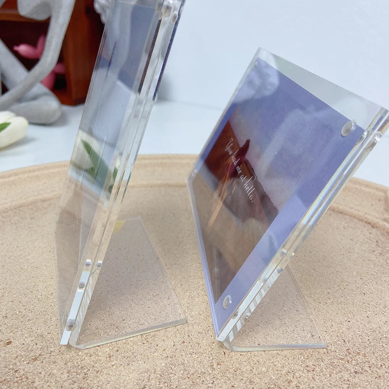 Transparent Acrylic Frames Photos Picture Frame Magnetic Double Sided Photo Frame Kpop Photocard Holder Album Poster Tag Display