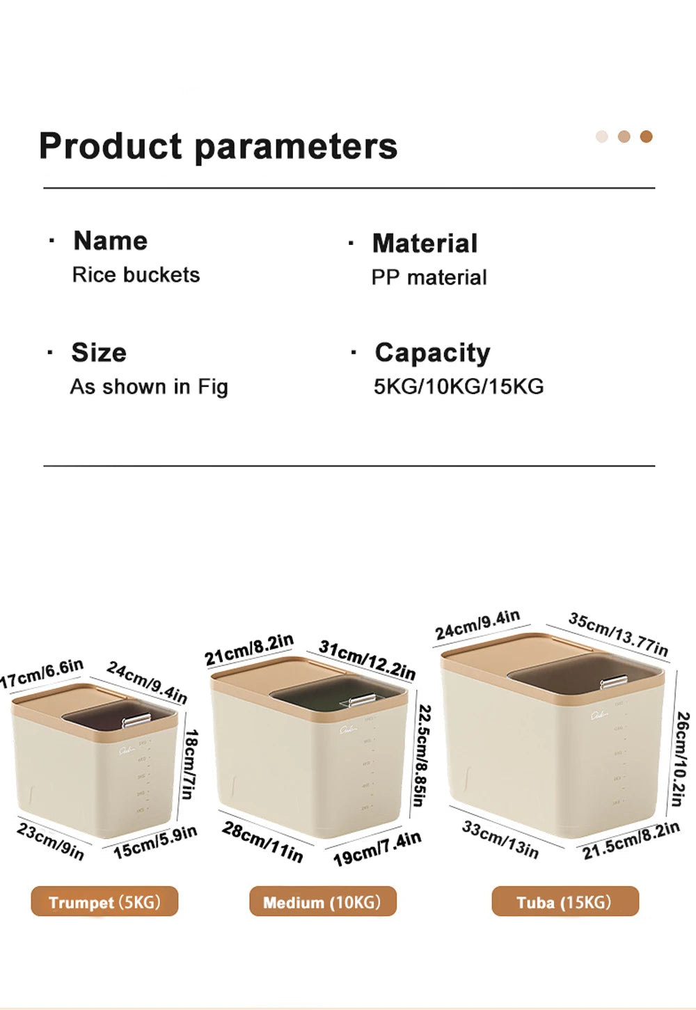 10KG Rice Container Rice Storage Box Pet Food Container Sealed Cereal Dispenser with Buckle Insect Proof Grain Kitchen Organizer