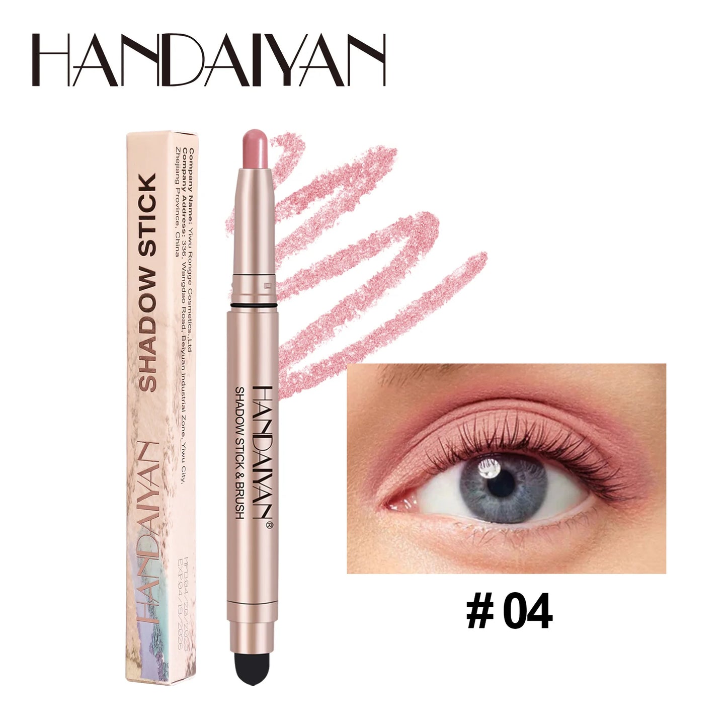 12 Colors Eyeshadow Stick Double Head Waterproof Long Lasting Metallic Shimmer Highlighter Cream Pen with Brush for Eyes