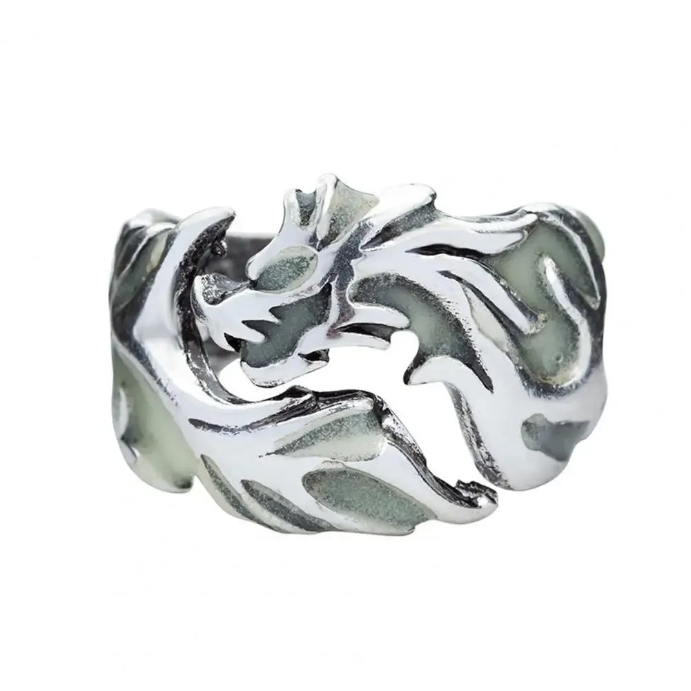 Luminous Dragon Rings for Men Women Punk Rings Free Size Finger Ring Glow in The Dark Ring Ring Jewelry