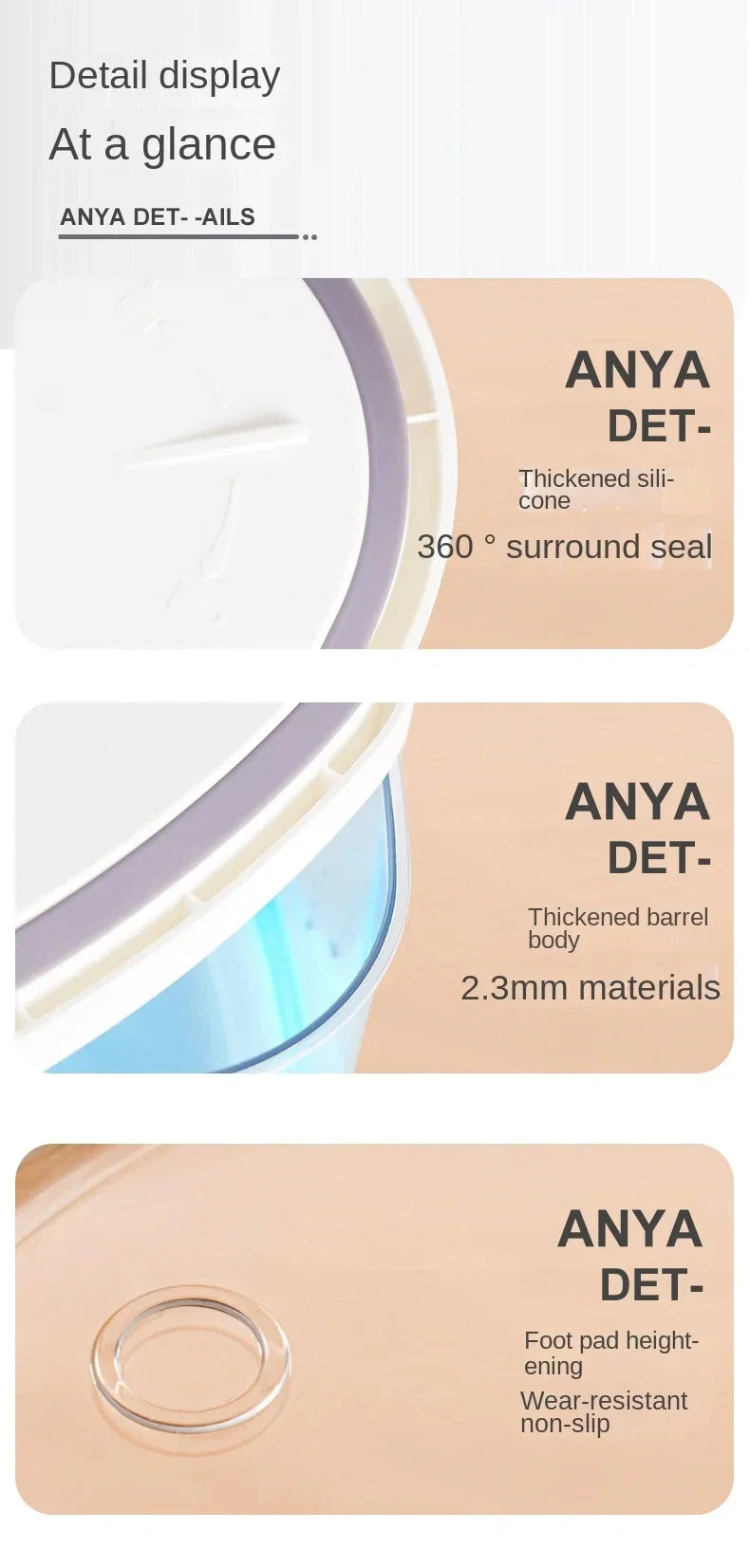 Seal Rice Bucket Vacuum Rice Buckets Cat Food Bucket Pet Food Storage Bucket Dust-proof Grain Jar Glass Jar Home Storage Box