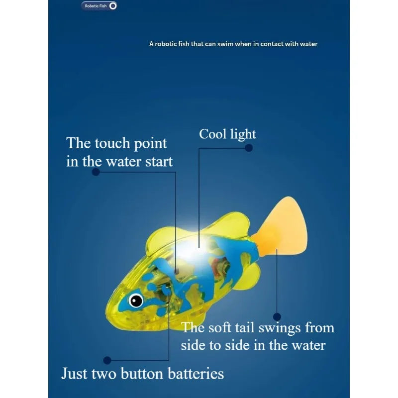 Children's Holiday Gift Bath Electronic Interactive Toy Light Swimming Fishing Simulation Color Pet Fish