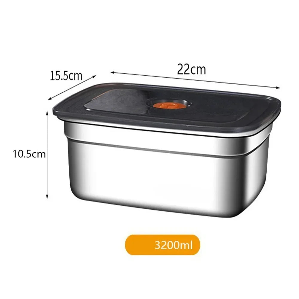 Stainless Steel Camping Lunch Box Leak-proof Sealed Bento Box Microwave Suitable Large Capacity Refrigerator Freezer Storage Box