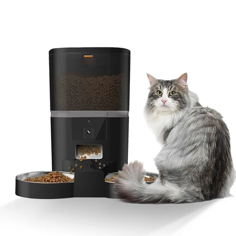 4L Timing Feeder APP Smart Pet Feeder Dog Food Automatic Dispenser with Camera Suitable for Small Cats and Dogs Remote Feeding
