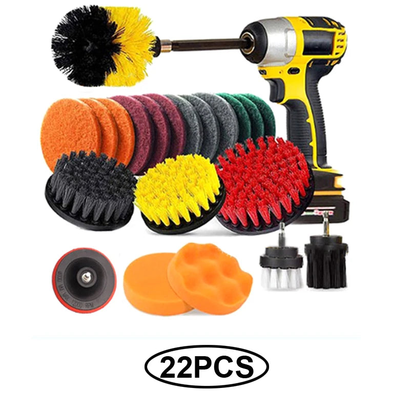UNTIOR Electric Drill Brush Attachment Set Power Scrubber Brush Car Polisher Kitchen Bathroom Cleaning Kit Toilet Cleaning Tools