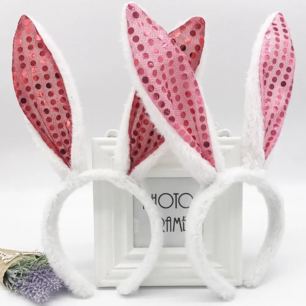 Cute Easter Bunny Ears Headband Women's Plush Lugs Hare Ears Hairband Girl Rabbit Ears Headwear Cosplay Costume Hair Accessories