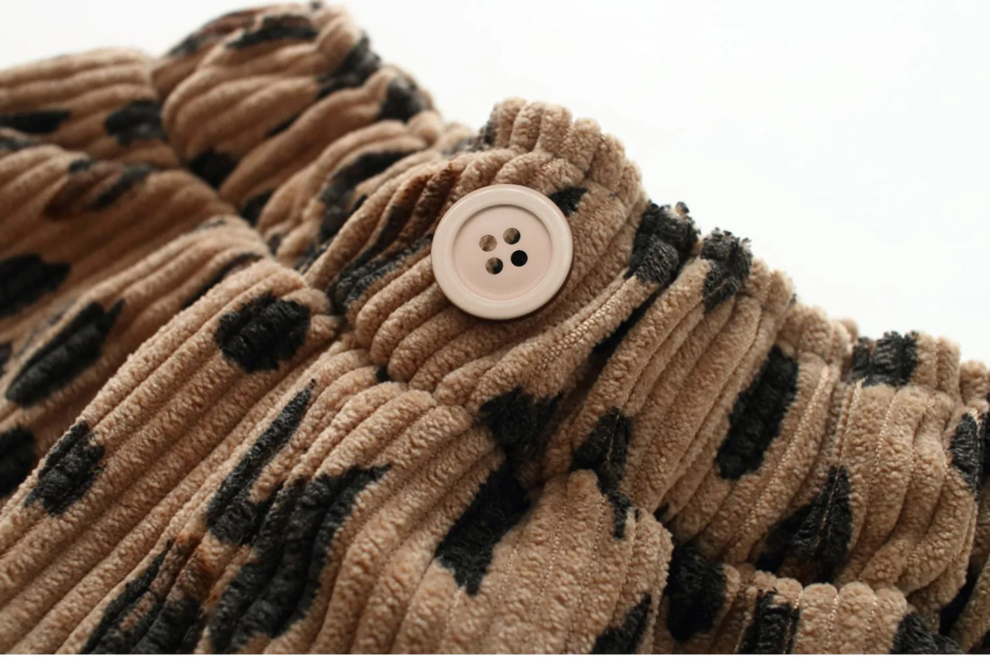 Korean Style Toddler Girls Corduroy Harem Pants 1-8Y Leopard Floral Print Autumn Winter Fleece-Lined or Thin Casual Pants