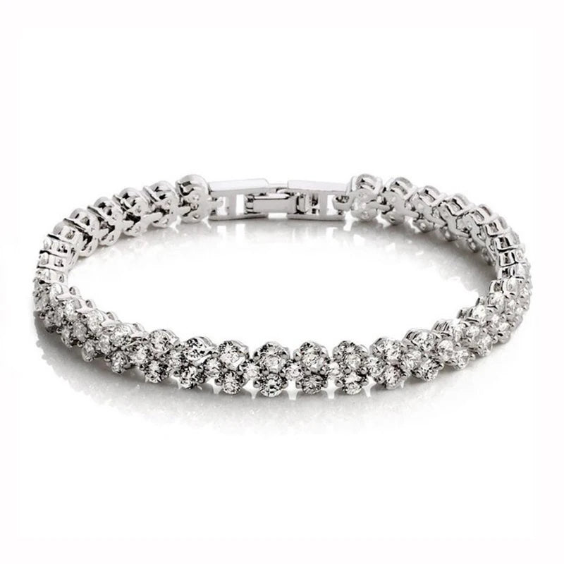 100% Solid Silver 925 Lab Diamonds Simulated Moissanite Bracelets for Women Girls Wedding Cocktail Party Fine Jewelry
